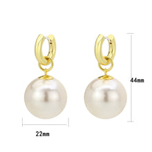 Load image into Gallery viewer, 3W1741G - Flash Gold Brass Earring with Synthetic in White