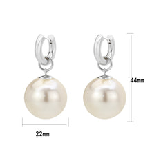 Load image into Gallery viewer, 3W1741 - Imitation Rhodium Brass Earring with Synthetic in White
