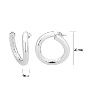 3W1742 - Imitation Rhodium Brass Earring with NoStone in No Stone