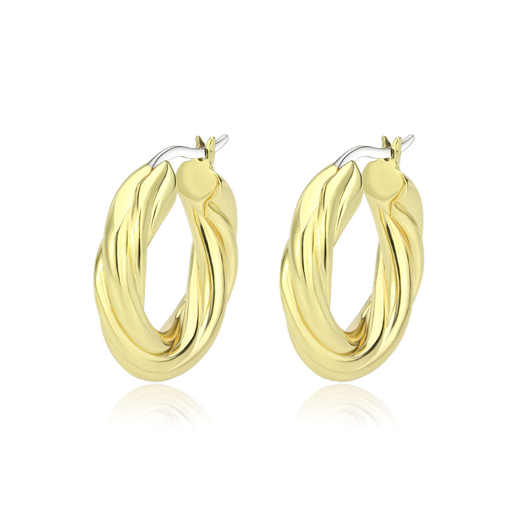 3W1743G - Flash Gold Brass Earring with NoStone in No Stone