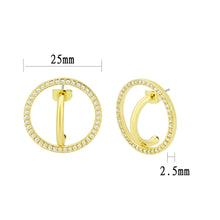 Load image into Gallery viewer, 3W1744G - Flash Gold Brass Earring with AAA Grade CZ in Clear