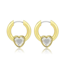 Load image into Gallery viewer, 3W1747G - Flash Gold Brass Earring with Top Grade Crystal in Clear