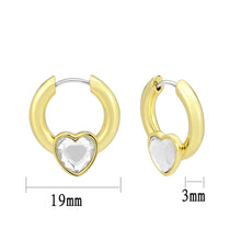 Load image into Gallery viewer, 3W1747G - Flash Gold Brass Earring with Top Grade Crystal in Clear