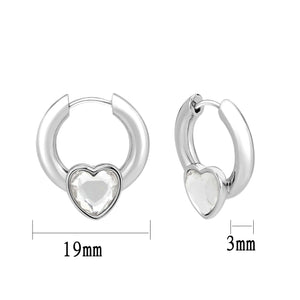 3W1747 - Imitation Rhodium Brass Earring with Top Grade Crystal in Clear