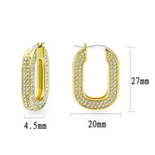Load image into Gallery viewer, 3W1748G - Flash Gold Brass Earring with Top Grade Crystal in Clear