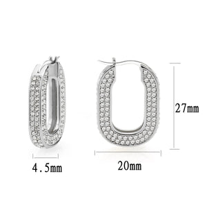 3W1748 - Imitation Rhodium Brass Earring with Top Grade Crystal in Clear