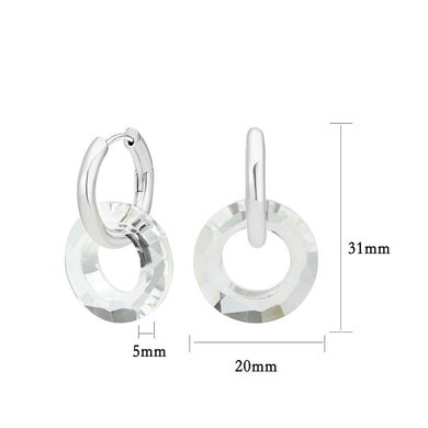 3W1754 - Imitation Rhodium Brass Earring with Synthetic in Clear