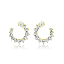 Load image into Gallery viewer, 3W1758G - Flash Gold Brass Earring with AAA Grade CZ in Clear