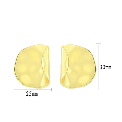 3W1760G - Flash Gold Brass Earring with NoStone in No Stone