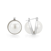 Load image into Gallery viewer, 3W1764 - Imitation Rhodium Brass Earring with Synthetic in White