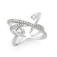 Load image into Gallery viewer, 3W1766 - Imitation Rhodium Brass Ring with AAA Grade CZ in Clear