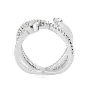 3W1766 - Imitation Rhodium Brass Ring with AAA Grade CZ in Clear