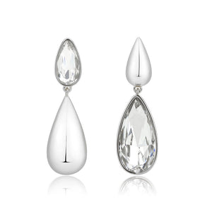 3W1767 - Imitation Rhodium Brass Earring with Top Grade Crystal in Clear