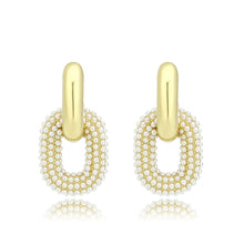 Load image into Gallery viewer, 3W1778 - Flash Gold Brass Earring with Synthetic in White
