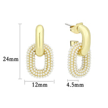 Load image into Gallery viewer, 3W1778 - Flash Gold Brass Earring with Synthetic in White