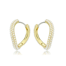 Load image into Gallery viewer, 3W1779 - Flash Gold Brass Earring with Synthetic in White