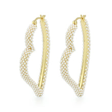Load image into Gallery viewer, 3W1781 - Flash Gold Brass Earring with Synthetic in White