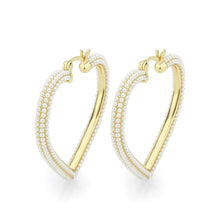 Load image into Gallery viewer, 3W1782 - Flash Gold Brass Earring with Synthetic in White