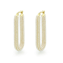Load image into Gallery viewer, 3W1783 - Flash Gold Brass Earring with Synthetic in White
