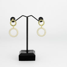 Load image into Gallery viewer, 3W1784 - Flash Gold Brass Earring with Synthetic in White