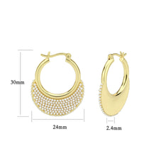 Load image into Gallery viewer, 3W1785 - Flash Gold Brass Earring with Synthetic in White
