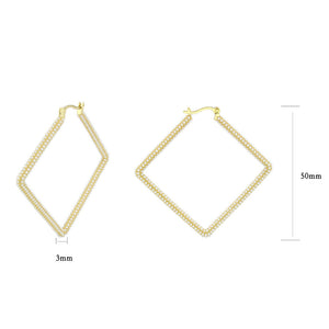 3W1786 - Flash Gold Brass Earring with Synthetic in White
