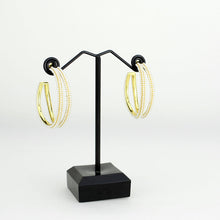 Load image into Gallery viewer, 3W1789 - Flash Gold Brass Earring with Synthetic in White