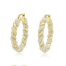 Load image into Gallery viewer, 3W1790 - Flash Gold Brass Earring with Synthetic in White