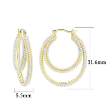 Load image into Gallery viewer, 3W1791 - Flash Gold Brass Earring with Synthetic in White