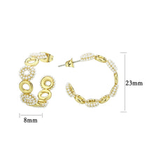 Load image into Gallery viewer, 3W1792 - Flash Gold Brass Earring with Synthetic in White