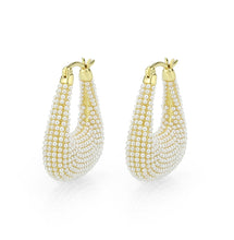 Load image into Gallery viewer, 3W1795 - Flash Gold Brass Earring with Synthetic in White