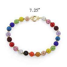 Load image into Gallery viewer, 3W1796 - Gold Brass Bracelet with Top Grade Crystal in MultiColor