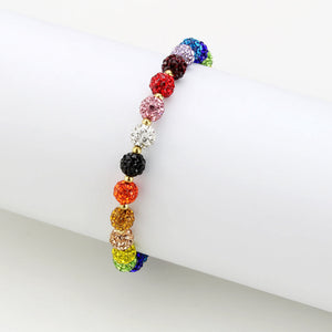 3W1796 - Gold Brass Bracelet with Top Grade Crystal in MultiColor