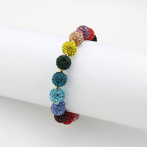 3W1797 - Gold Brass Bracelet with Top Grade Crystal in MultiColor