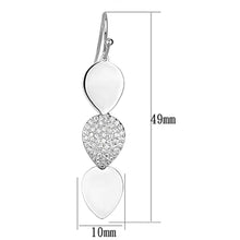 Load image into Gallery viewer, 3W351 - Rhodium Brass Earrings with AAA Grade CZ  in Clear