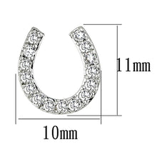 Load image into Gallery viewer, 3W371 - Rhodium Brass Earrings with AAA Grade CZ  in Clear