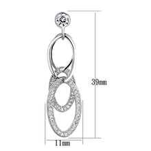Load image into Gallery viewer, 3W379 - Rhodium Brass Earrings with AAA Grade CZ  in Clear