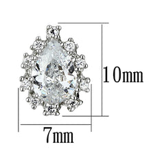 Load image into Gallery viewer, 3W386 - Rhodium Brass Earrings with AAA Grade CZ  in Clear