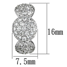 Load image into Gallery viewer, 3W390 - Rhodium Brass Earrings with AAA Grade CZ  in Clear