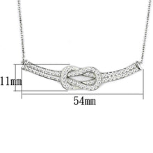 Load image into Gallery viewer, 3W406 - Rhodium Brass Necklace with Top Grade Crystal  in Clear