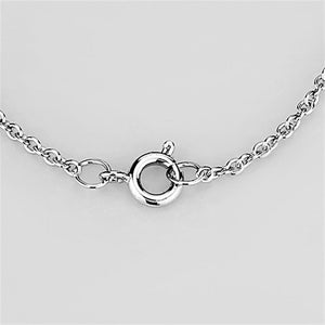 3W408 - Rhodium Brass Necklace with Top Grade Crystal  in Clear