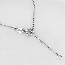 Load image into Gallery viewer, 3W417 - Rhodium Brass Necklace with AAA Grade CZ  in Clear