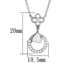 Load image into Gallery viewer, 3W419 - Rhodium Brass Necklace with AAA Grade CZ  in Clear