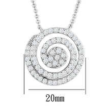 Load image into Gallery viewer, 3W422 - Rhodium Brass Necklace with AAA Grade CZ  in Clear