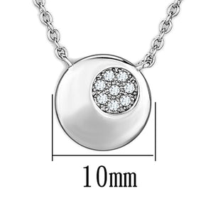 3W431 Rhodium Brass Necklace with AAA Grade CZ in Clear