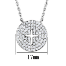 Load image into Gallery viewer, 3W434 - Rhodium Brass Necklace with AAA Grade CZ  in Clear