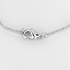 3W437 - Rhodium Brass Necklace with AAA Grade CZ  in Clear