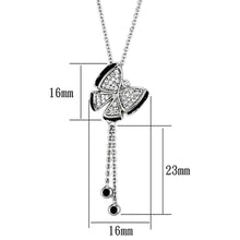 Load image into Gallery viewer, 3W441 - Rhodium + Ruthenium Brass Necklace with AAA Grade CZ  in Black Diamond
