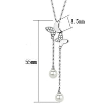 Load image into Gallery viewer, 3W442 - Rhodium Brass Necklace with Synthetic Pearl in White