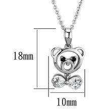 Load image into Gallery viewer, 3W445 - Rhodium Brass Necklace with AAA Grade CZ  in Clear